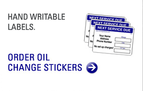 Hand writable oil change labels
