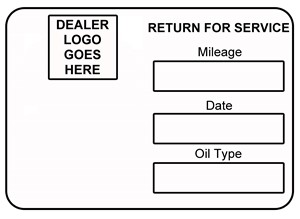 Oil Change Stickers with Dealer Logos
