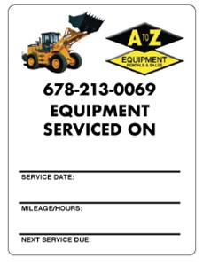 Heavy Equipment Service Labels