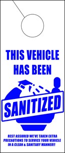 Automotive Sanitized Hang Tags